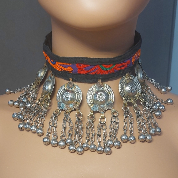 Jewelry - Vintage Kuchi tribal choker necklace Coin Belly Dancing